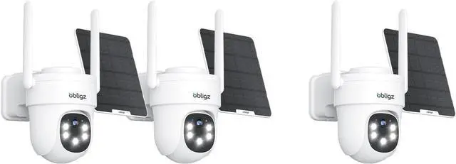 Main image of Solar Camera Security Outdoor - AOV 24/7 Recording Security Cameras Wireless Outdoor with 360° View, Human Auto Tracking, 2K Night Vision (3 Pack)