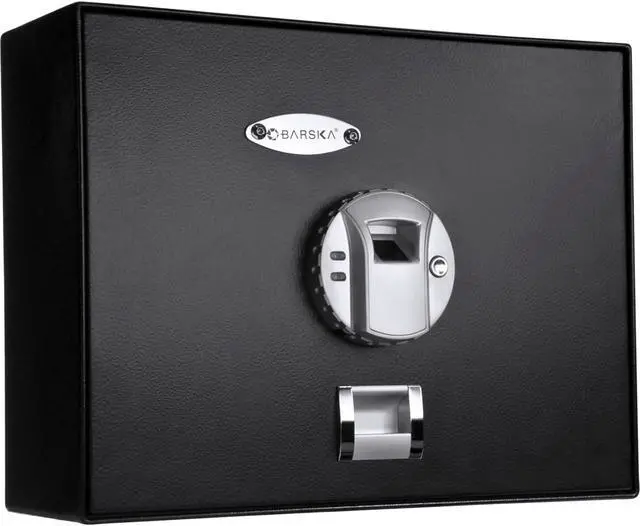 Alt view image 3 of 7 - 0 23 Cu Ft Top Opening Biometric Security - Steel Black Advanced Fingerprint Access Home Outdoor-Ready