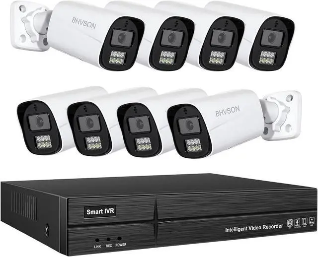 Main image of 6MP PoE Security Camera System,8 x 6MP Wired Bullet Camera Outdoor Indoor,Color Night Vision,Motion Detection,2 Way Audio,4K NVR