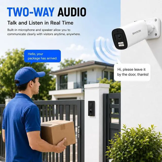 Alt view image 7 of 7 - 6MP PoE Security Camera System,8 x 6MP Wired Bullet Camera Outdoor Indoor,Color Night Vision,Motion Detection,2 Way Audio,4K NVR