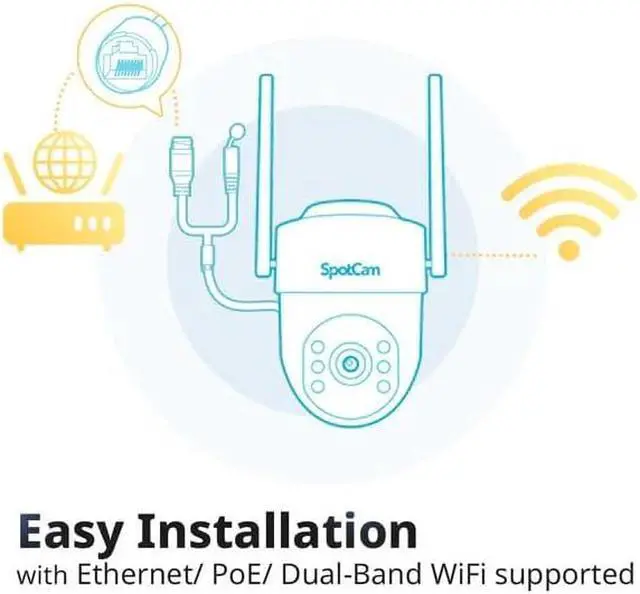 Alt view image 5 of 6 - SpotCam Indoor/Outdoor Spotlight Pan/Tilt Smart Camera Ultra