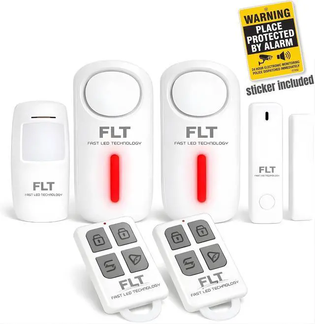 Main image of FLT Expert KIT - Powerful 2X 120db Complete Wireless Alarm System (Ready to Install) - Garage Security System - 2 Remote 2 Sirens - with Sensor & Detector - DIY - for Apartments, Garages, Basements