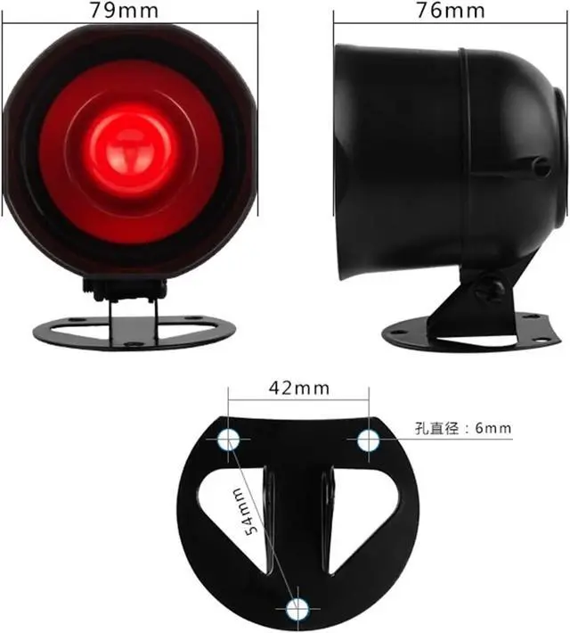 Alt view image 5 of 6 - Programmable MP3 Siren Horn with 6 Triggers Sound Alarm Horn Compatible with Motor Vehicles, Security & Industrial Automation(Positive Trigger Ver)