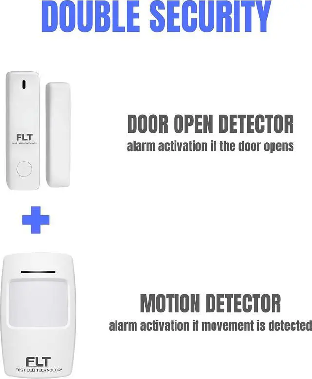 Alt view image 5 of 7 - FLT Expert KIT - Powerful 2X 120db Complete Wireless Alarm System (Ready to Install) - Garage Security System - 2 Remote 2 Sirens - with Sensor & Detector - DIY - for Apartments, Garages, Basements