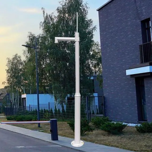 Main image of 9.8ft Outdoor Security Camera Pole - Weatherproof CCTV Stand for Solar Panels & Surveillance Cameras, Durable Floor Mount Solution, White Finish for Enhanced Surveillance & Stability