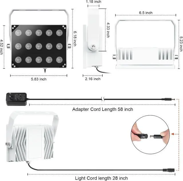 Alt view image 7 of 7 - Univivi IR Illuminators for Security Camera with Power Adapter 850nm Infrared Illuminator 90 Degree Wide Angle 8-LEDs& 15-LED IR Infrared Light for Security Cameras