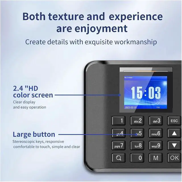 Alt view image 7 of 7 - 2.4 Inch LCD Screen Intelligent Biometric Fingerprint Password Attendance Machine Time Clock Employee Checking-in Recorder for Small Businesses,