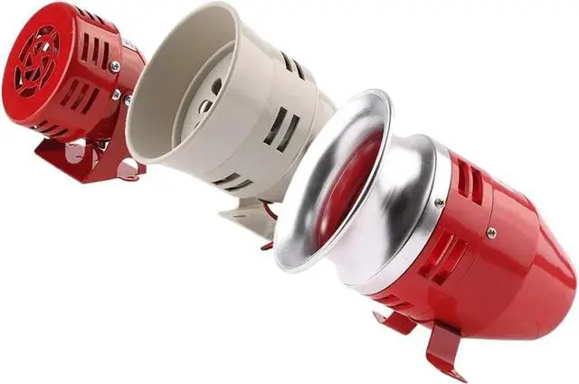 Main image of 1pc MS-190/290/390 12V 24V 220V 110V Red Mini Metal Motor Siren Industrial Alarm Sound Electrical Guard Against Theft 130dB(MS-190-24V)