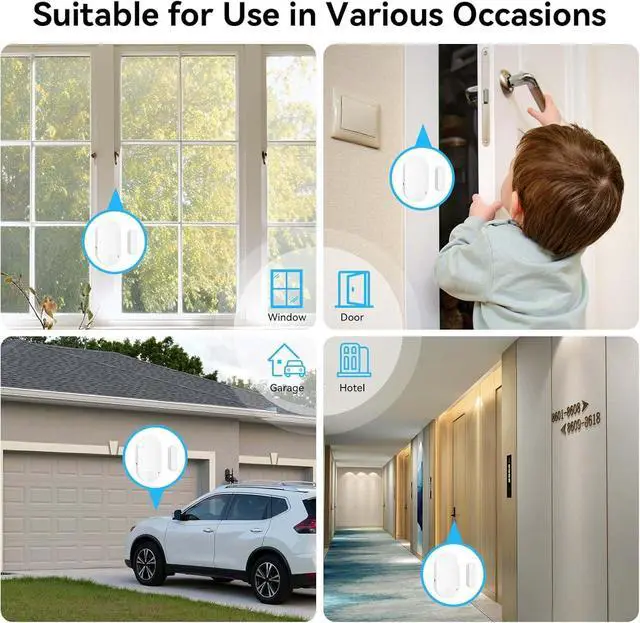 Alt view image 2 of 6 - Burglar Alarms Door Alarms When Opened, Two-Way Door and Window Alarm Door Alarm for Home Security, 2-in-1 Alarm & Chime, 3-Level Volume Control, Door Sensor Alarm (1 Pack)