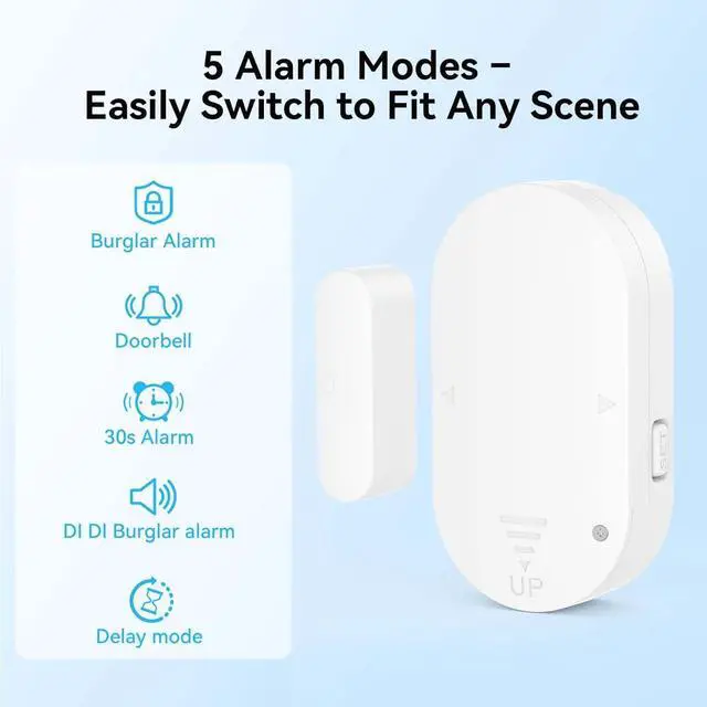 Alt view image 4 of 6 - Burglar Alarms Door Alarms When Opened, Two-Way Door and Window Alarm Door Alarm for Home Security, 2-in-1 Alarm & Chime, 3-Level Volume Control, Door Sensor Alarm (1 Pack)