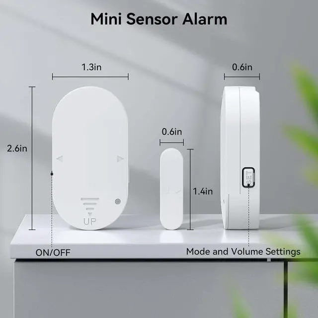Alt view image 6 of 6 - Burglar Alarms Door Alarms When Opened, Two-Way Door and Window Alarm Door Alarm for Home Security, 2-in-1 Alarm & Chime, 3-Level Volume Control, Door Sensor Alarm (1 Pack)