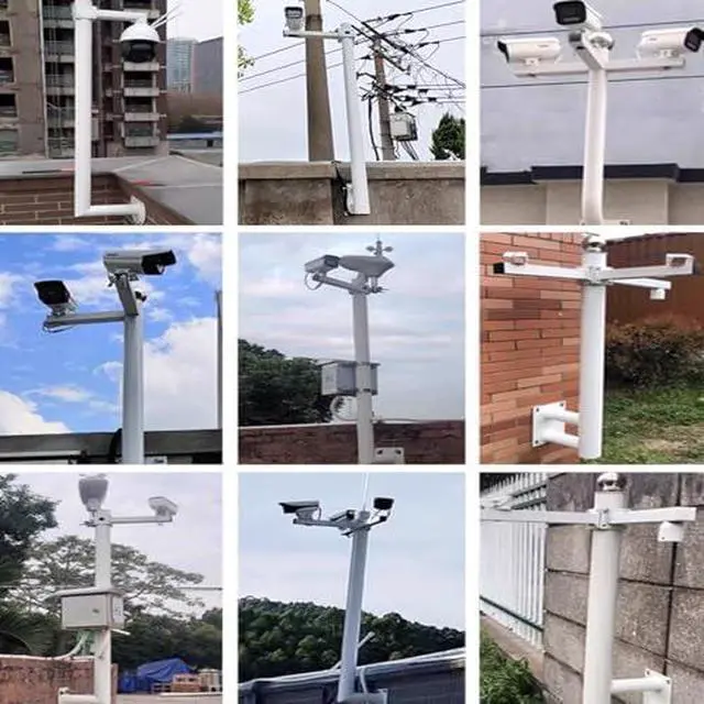 Alt view image 2 of 6 - Adjustable Universal Outdoor Wall-Mount Surveillance Camera Pole, 19.7-78.7in Height for Security Cameras & Street Lights, Easy Install & Dismantle - Light Grey