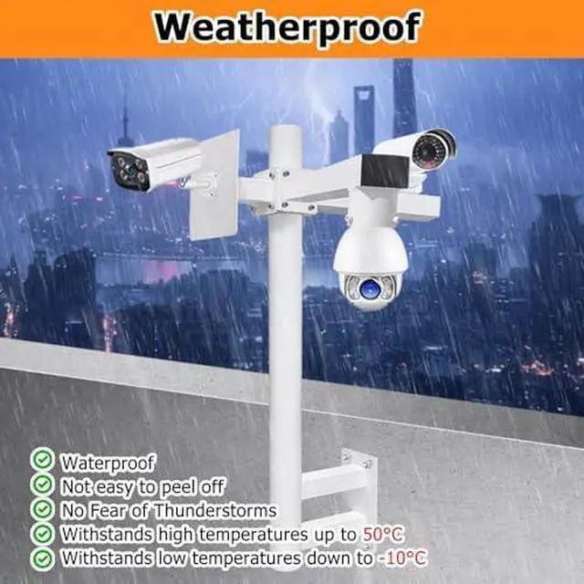 Alt view image 4 of 6 - Adjustable Universal Outdoor Wall-Mount Surveillance Camera Pole, 19.7-78.7in Height for Security Cameras & Street Lights, Easy Install & Dismantle - Light Grey