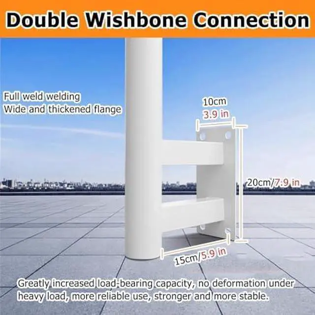 Alt view image 5 of 6 - Adjustable Universal Outdoor Wall-Mount Surveillance Camera Pole, 19.7-78.7in Height for Security Cameras & Street Lights, Easy Install & Dismantle - Light Grey