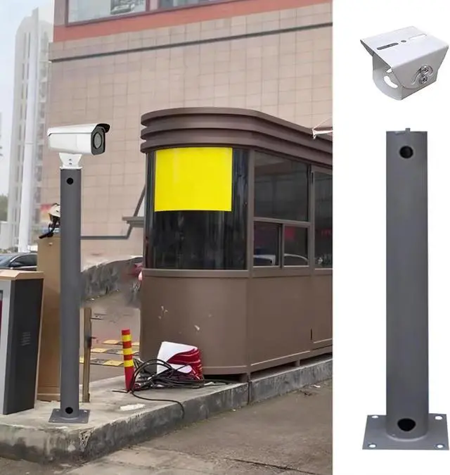 Main image of Security Camera Pole Freestanding Security Camera Pole Outdoor, Ground Mount CCTV Monitor Rod for Gun Cameras, Parking Lot/Driveway/Garden Surveillance Column(Dark Grey,0.5m/1.6ft)