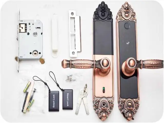 Alt view image 6 of 6 - smart Locks European Style Fingerprint Smart Lock Biometric Electronic Keyless Entry Door Lock for Front Door for Home