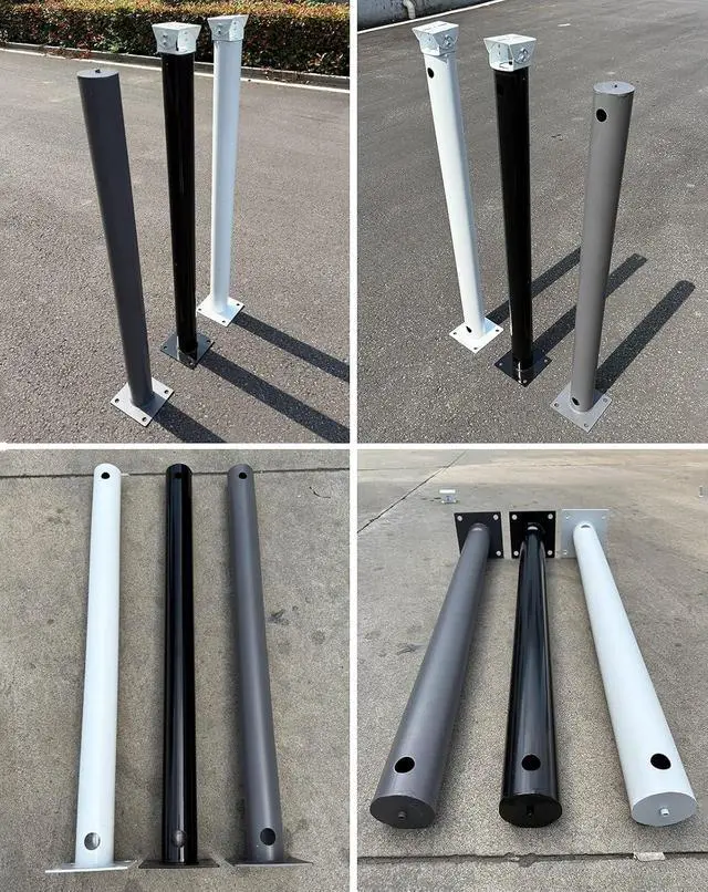 Alt view image 7 of 7 - Security Camera Pole Freestanding Security Camera Pole Outdoor, Ground Mount CCTV Monitor Rod for Gun Cameras, Parking Lot/Driveway/Garden Surveillance Column(Dark Grey,0.5m/1.6ft)