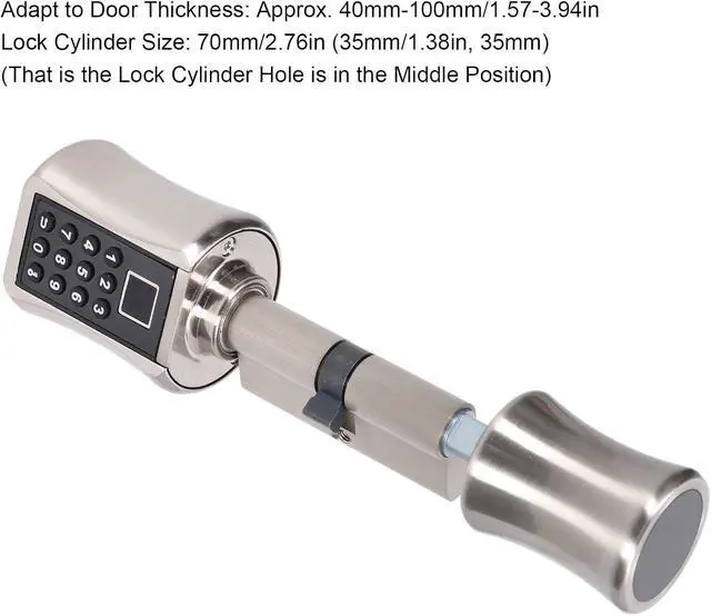 Alt view image 7 of 7 - Smart Lock Cylinder Biometric Fingerprint Password Electronic Safety for 40100mm Door Thickness