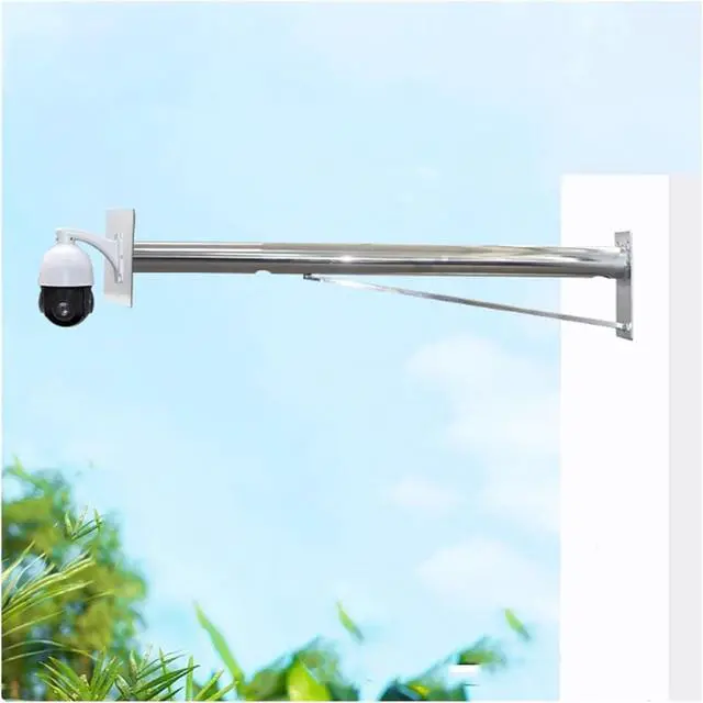 Main image of Universal Wall-Mount Security Camera Pole, 201 Stainless Steel, Extra-Long 1.6-6.6 Ft, Weatherproof Surveillance Stand, Light Grey, 39.4 Inch/1M, Durable & Adjustab