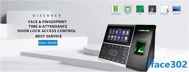 Alt view image 6 of 7 - Iface302 Biometric Face Attendance System Fingerprint Employee Attendace Management Electronic Time Clock Device,