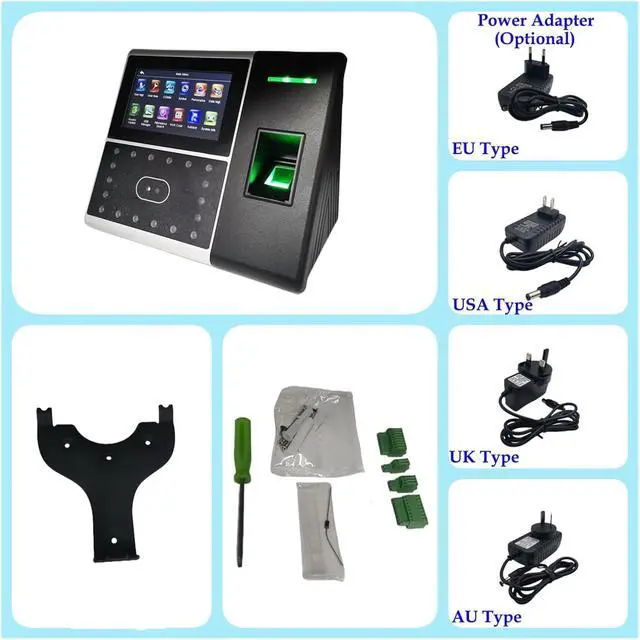 Alt view image 5 of 7 - Iface302 Biometric Face Attendance System Fingerprint Employee Attendace Management Electronic Time Clock Device,