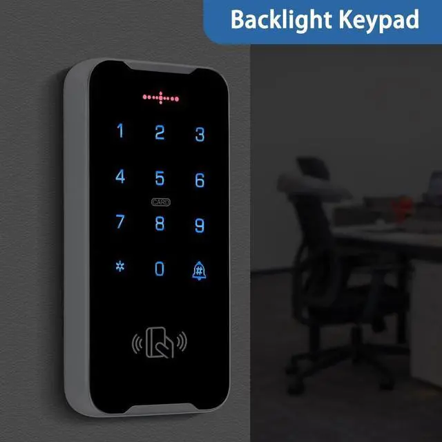 Alt view image 7 of 7 - Complete Access Control Kit with Zinc Alloy Keypad-3000-User Touch Keypad,12V 3A Power Supply,180kg Magnetic Lock, Exit Switch & 10 RFID Key Fobs,All-in-One for Home/Office/Garage