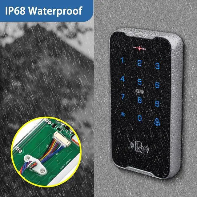 Alt view image 6 of 7 - Complete Access Control Kit with Zinc Alloy Keypad-3000-User Touch Keypad,12V 3A Power Supply,180kg Magnetic Lock, Exit Switch & 10 RFID Key Fobs,All-in-One for Home/Office/Garage
