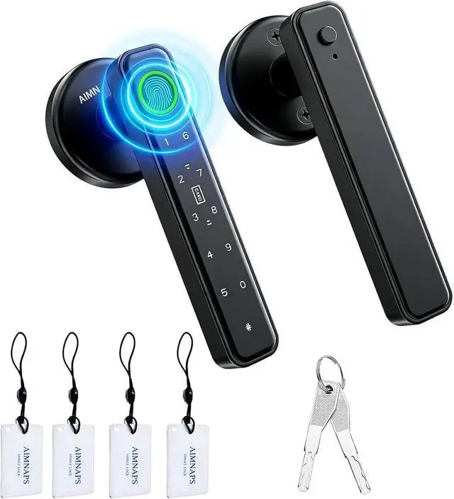 Alt view image 3 of 6 - Fingerprint Door Lock, Door Locks for Bedroom, Keyless Entry Door Knob with Handle