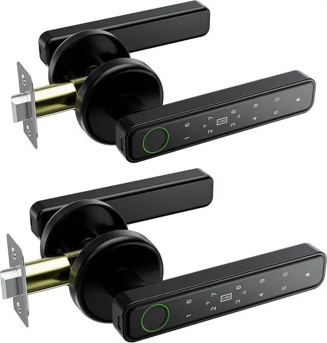 Main image of Fingerprint Door Lock, Door Locks for Bedroom, Keyless Entry Door Knob with Handle