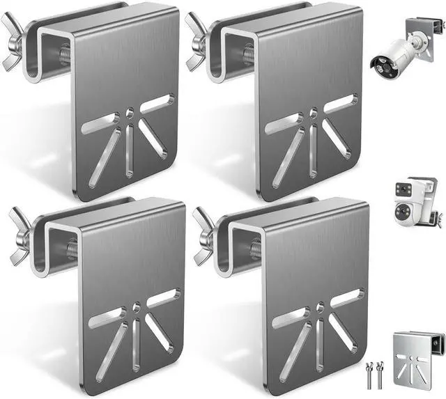 Main image of Steel Security Camera Gutter Mount, Adjustable Outdoor Camera Bracket