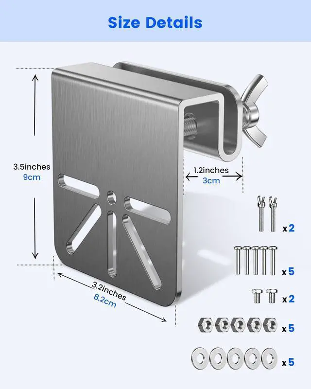 Alt view image 3 of 7 - Steel Security Camera Gutter Mount, Adjustable Outdoor Camera Bracket