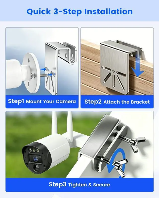 Alt view image 7 of 7 - Steel Security Camera Gutter Mount, Adjustable Outdoor Camera Bracket