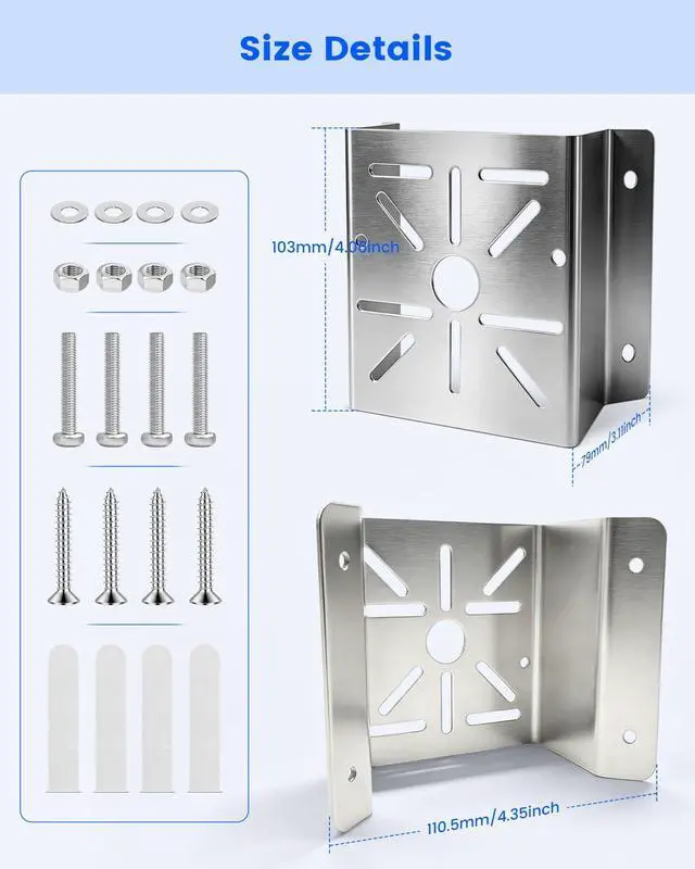 Alt view image 3 of 7 - Universal Security Camera Corner Mount Bracket, Heavy Duty CCTV Wall Mount