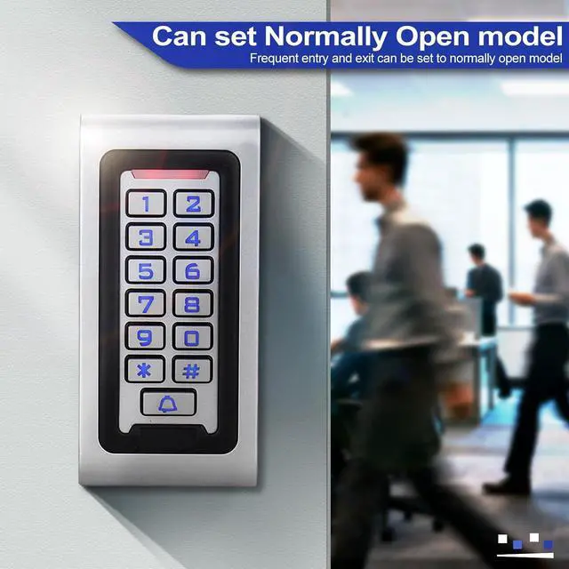 Alt view image 4 of 7 - 125kHz RFID Access Control System Choose S601 Metal (IP68, 2000 Users) or T12 (1000 Users) Controller, Includes 10 Blue ID Keyfobs for Office, Home, Warehouse Security (s601+10id)