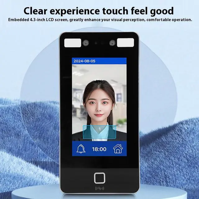 Alt view image 3 of 7 - ITEFDTUTNE Access Control Time Attendance Machine, Visible Dynamic Facial Recognition with 2000 User Capacity and Networked Devices, for Office Factory Hotel School Restaurant