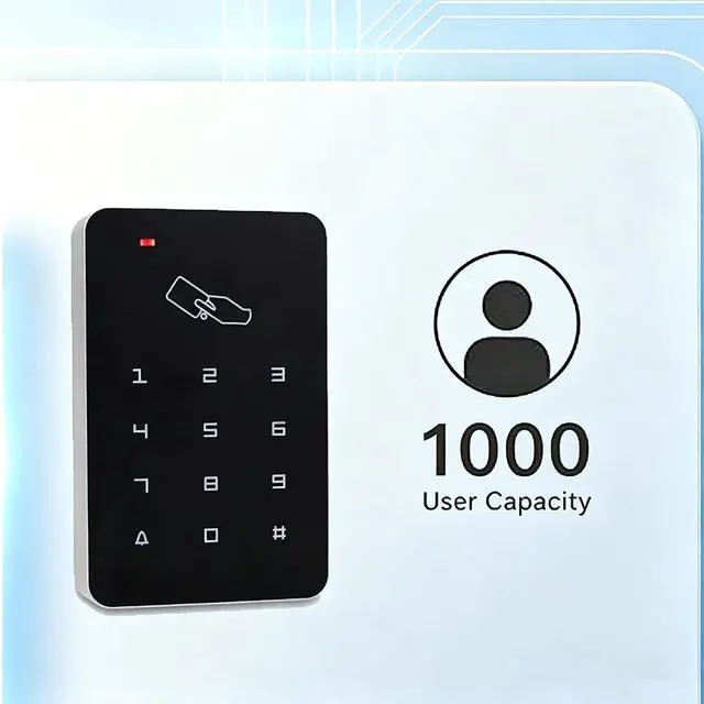 Alt view image 5 of 7 - RFID Access Control Kit, Standalone System with 180kg Magnetic Lock, Power Supply, Exit Button, 10 Key Fobs,1000 Users,DC12V for Office Apartment Hotel