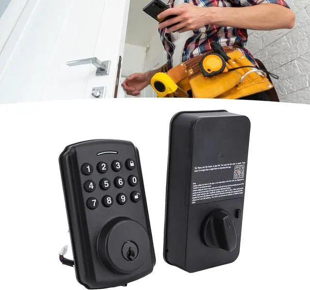 Alt view image 3 of 7 - Door Keypad Lock, Home Security Lock with 20 User Codes and App Control, IP54 Weather Keyless Electronic Lock for Apartment Short Term Rental
