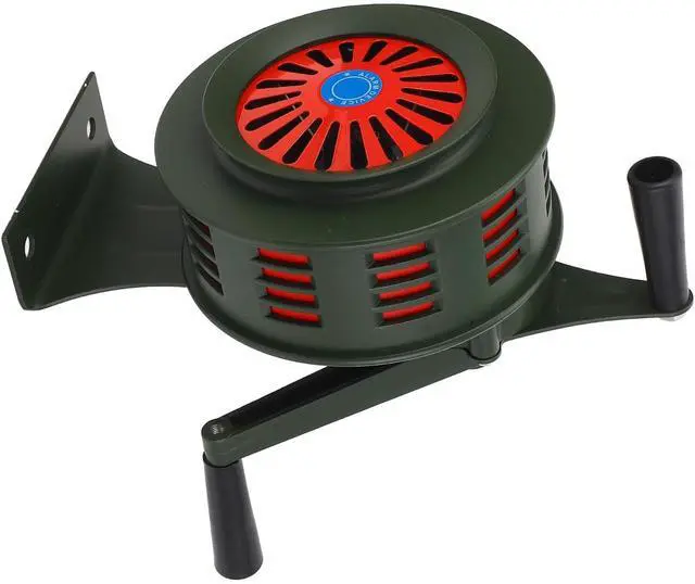 Alt view image 7 of 7 - Hand Crank Siren, 120dB Adjustable Volume Heavy Duty Tornado Siren, Metal Air Alarm with No Power Operating Portable Design for Factory Home School Construction Sites