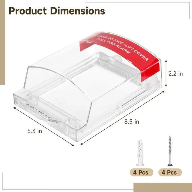 Alt view image 4 of 5 - Manual Pull Switch Protector For Fire Alarm, Clear Call Point Guard, Waterproof Dustproof Switch Case For Office, School, Mall