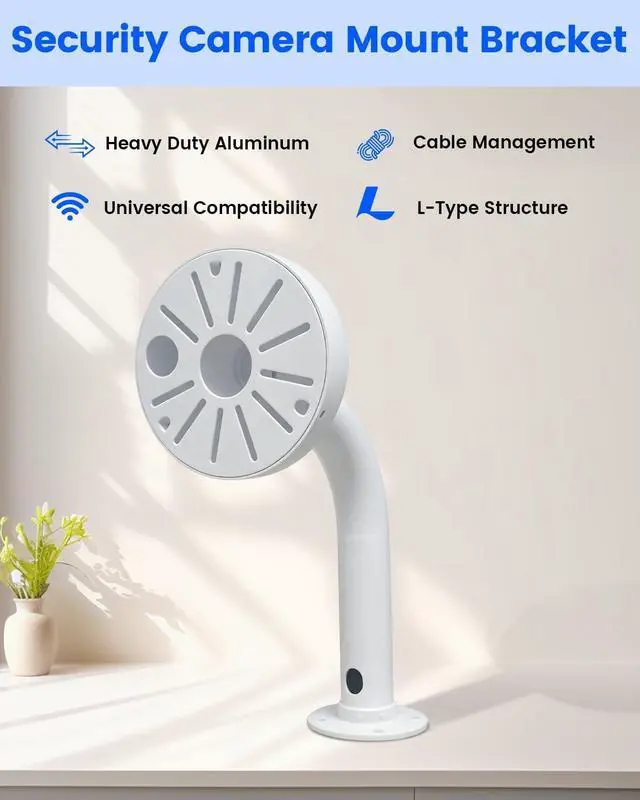 Alt view image 2 of 7 - Universal L-Type Metal Security Camera Wall Mount Bracket