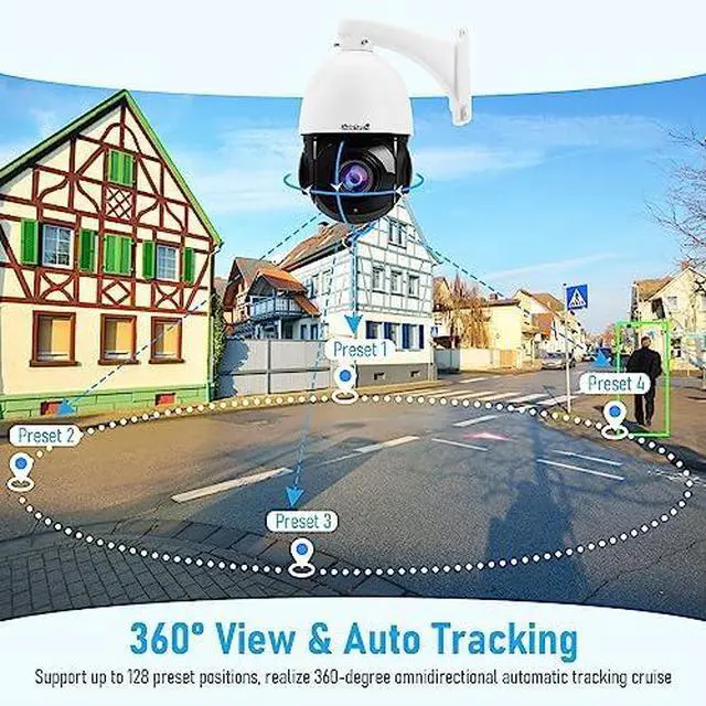 Alt view image 5 of 7 - JideTech 200X Hybrid Zoom 4K 8MP Outdoor PTZ IP PoE Security Camera+8 Channel PoE NVR 12 CH Expandable Network Video Recorder for Home Security Camera, Human/Vehicle Detection, 492ft IR Night Vision