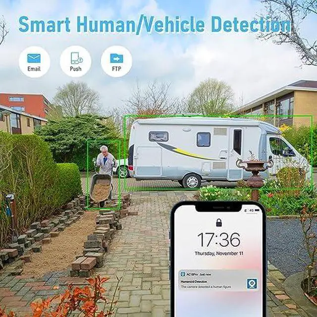 Alt view image 4 of 7 - JideTech 200X Hybrid Zoom PoE PTZ Camera Outdoor 4K+8 Channel PoE NVR 12 CH Expandable Network Video Recorder for Home Security System Auto Tracking Speed Dome Cameras Human/Vehicle Detection