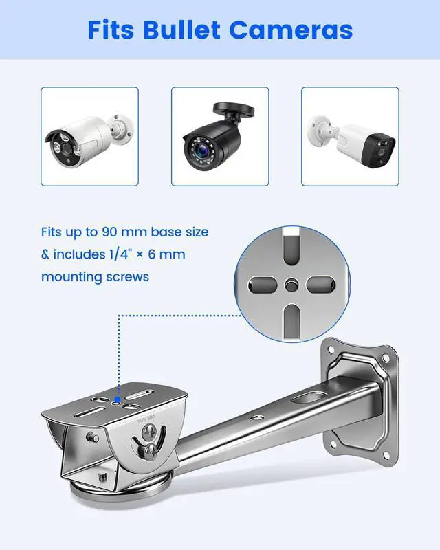 Alt view image 6 of 7 - Security Camera Bracket, Heavy Duty Wall Mount Holder for Bullet Cameras
