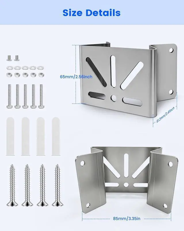 Alt view image 3 of 7 - Universal Steel Security Camera Corner Mount Bracket, Camera Corner Adapter