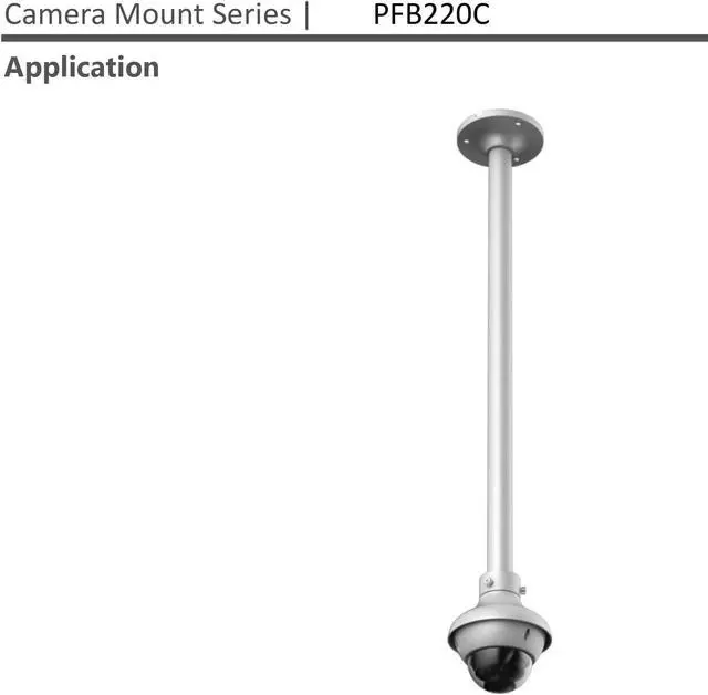 Alt view image 2 of 2 - PFB220C Ceiling Mount Extension Bracket, 30-Inch Fixed Pole, White