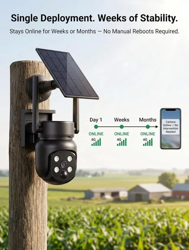Alt view image 4 of 7 - Heyall Cellular Security Camera for Farm: 4G Long-Term Stable Performance