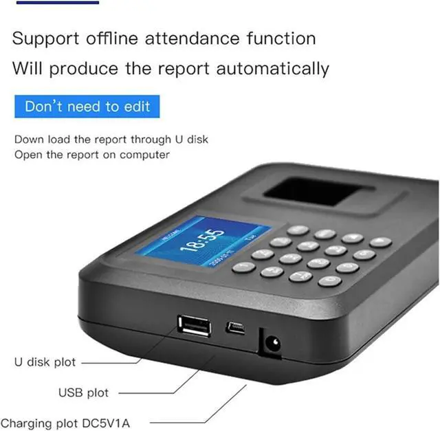 Alt view image 2 of 7 - Employee Work Equipment Biometric Fingerprint attendance Machine, Intelligent Fingerprint attendance Machine Clock in Recorder