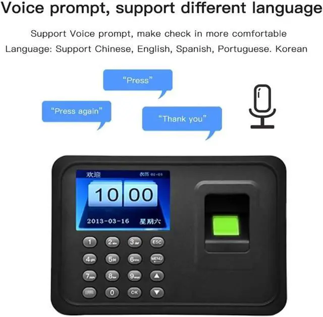 Alt view image 5 of 7 - Employee Work Equipment Biometric Fingerprint attendance Machine, Intelligent Fingerprint attendance Machine Clock in Recorder