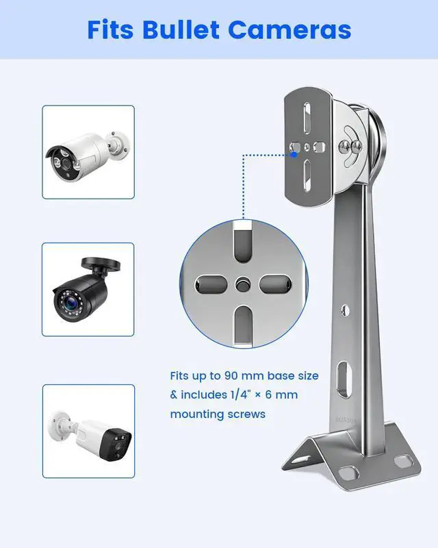 Alt view image 5 of 7 - 304 Stainless Steel Adjustable Security Camera Corner Mounting Bracket