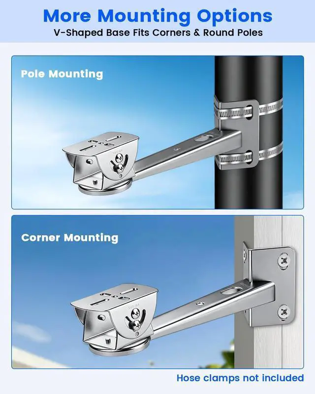 Alt view image 7 of 7 - 304 Stainless Steel Adjustable Security Camera Corner Mounting Bracket